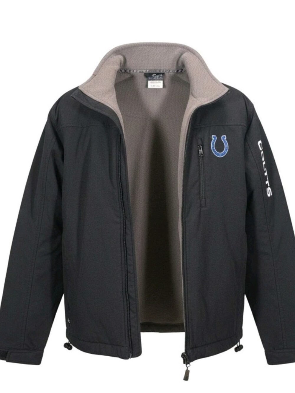 Black NFL Indianapolis Colts Softshell Jacket with Fleece Lining Size Large
